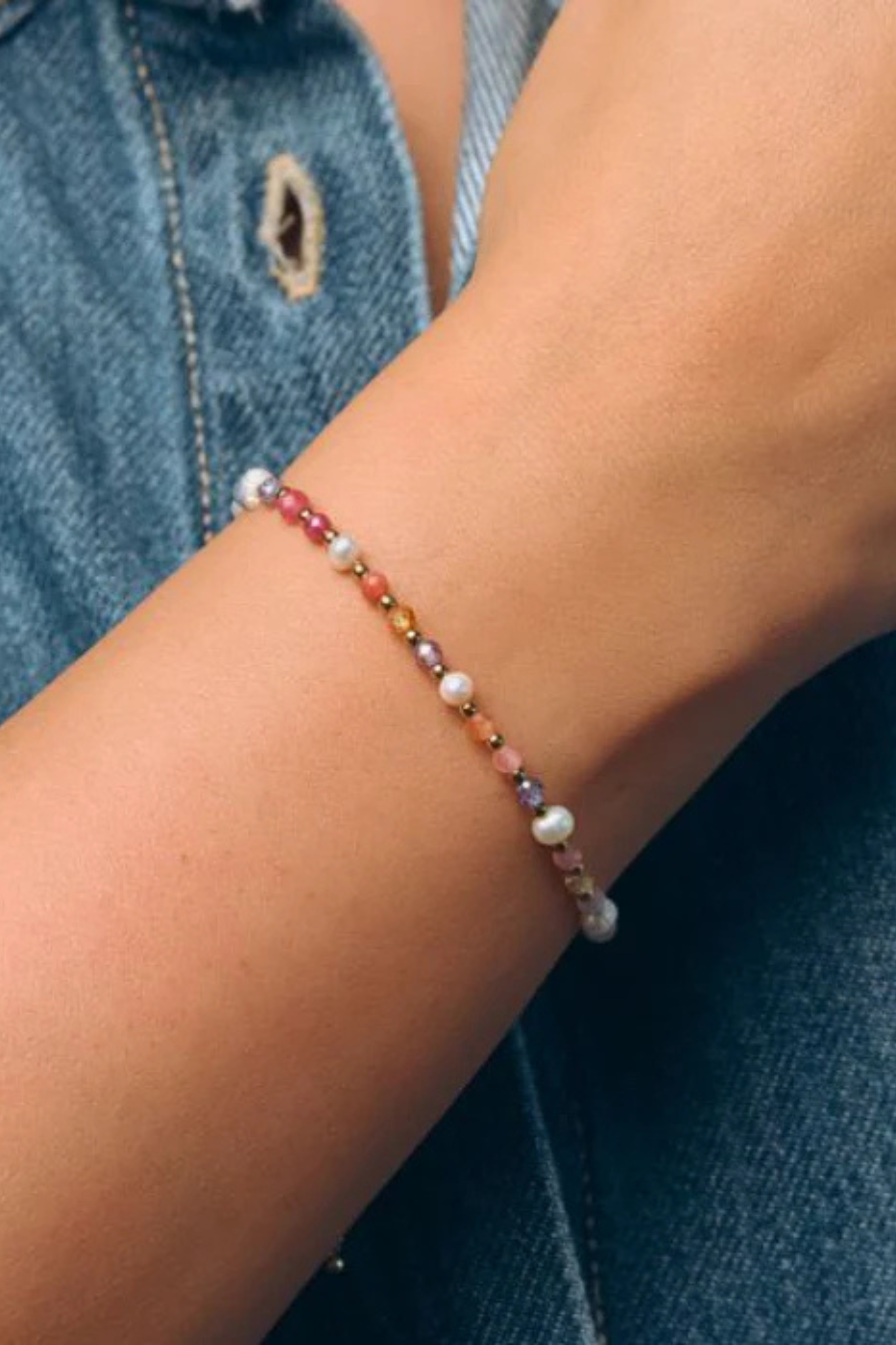 Penelope Pink Pearl Beaded Bracelet