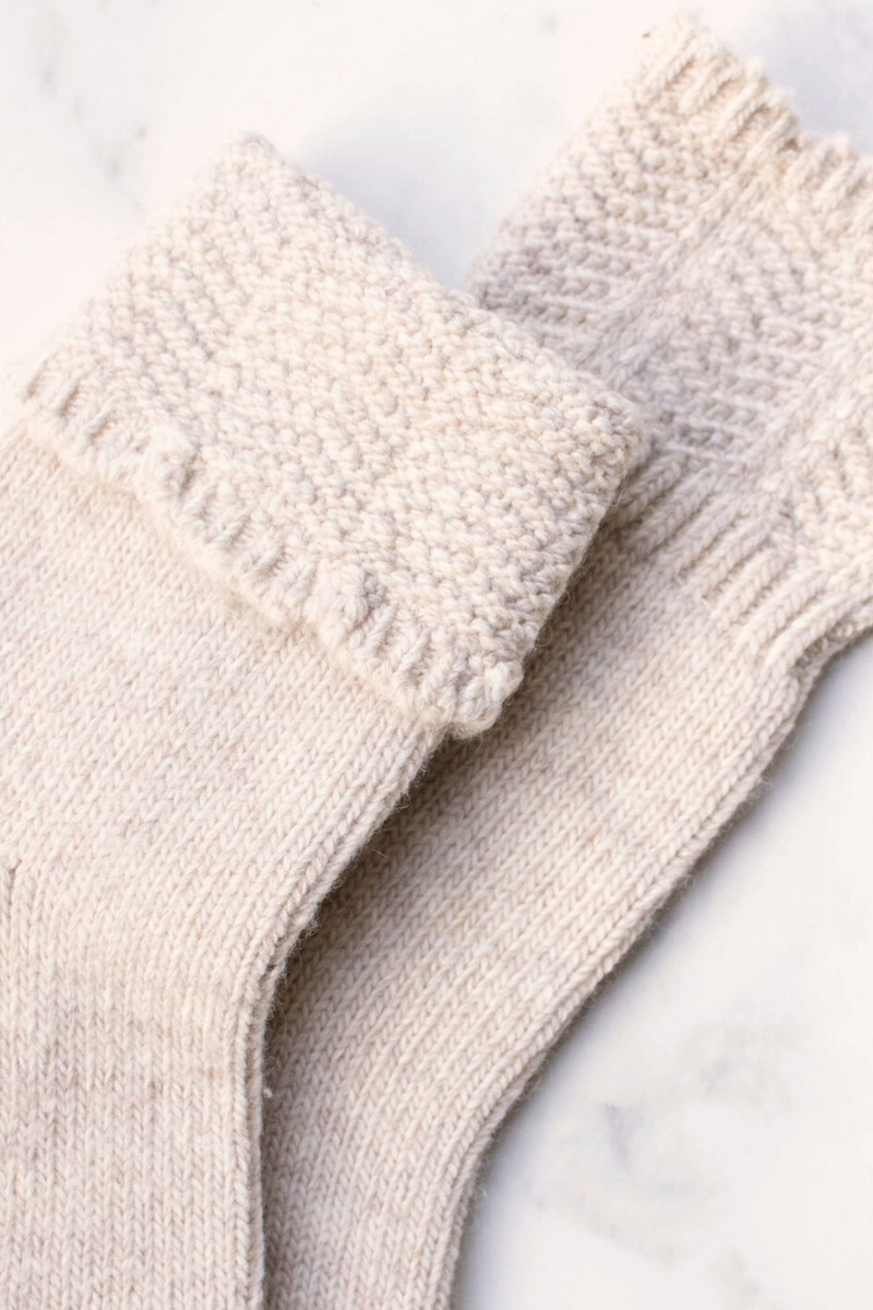 Charlotte Oatmeal Wool/Cashmere Socks