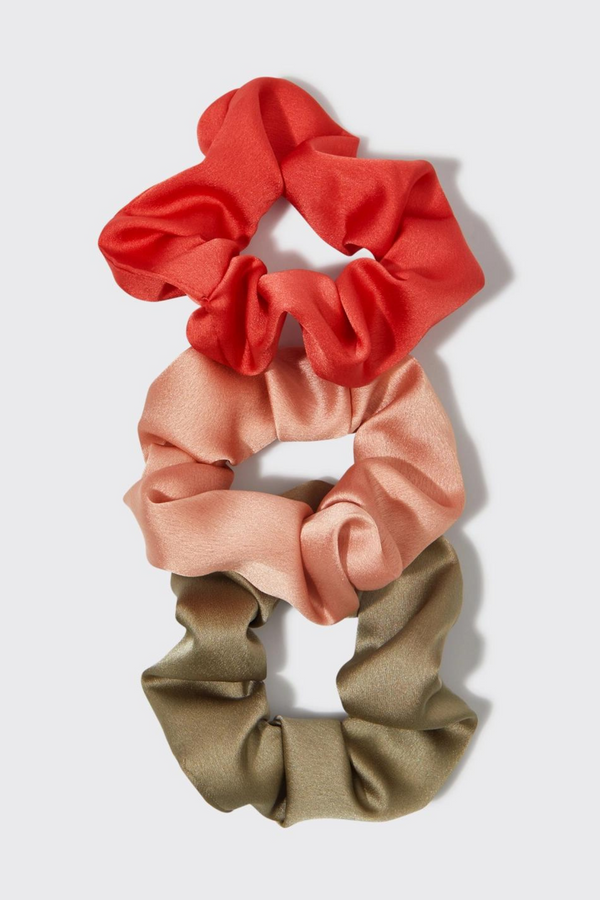 Holiday Ornament Satin Scrunchies (3pc)