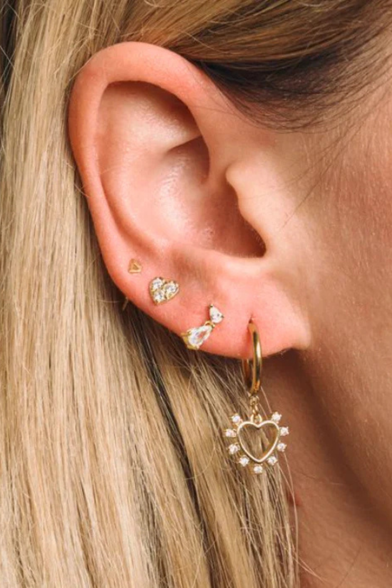 Crystal Mini Heart Studs