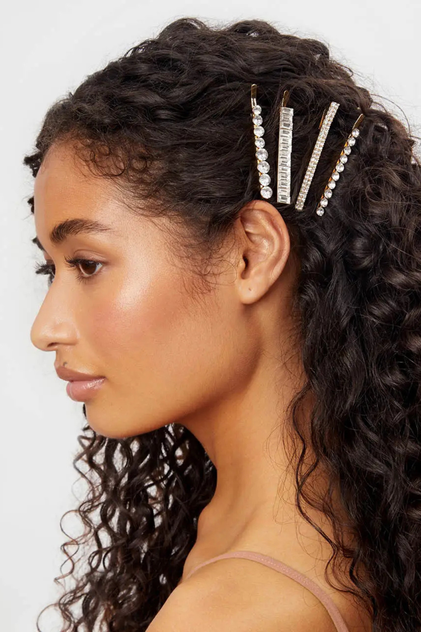 Metal Rhinestone Bobby Pins (4pc)