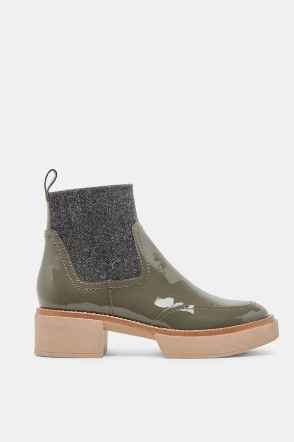 Saline Dark Olive Crinkle Patent H2O Boot