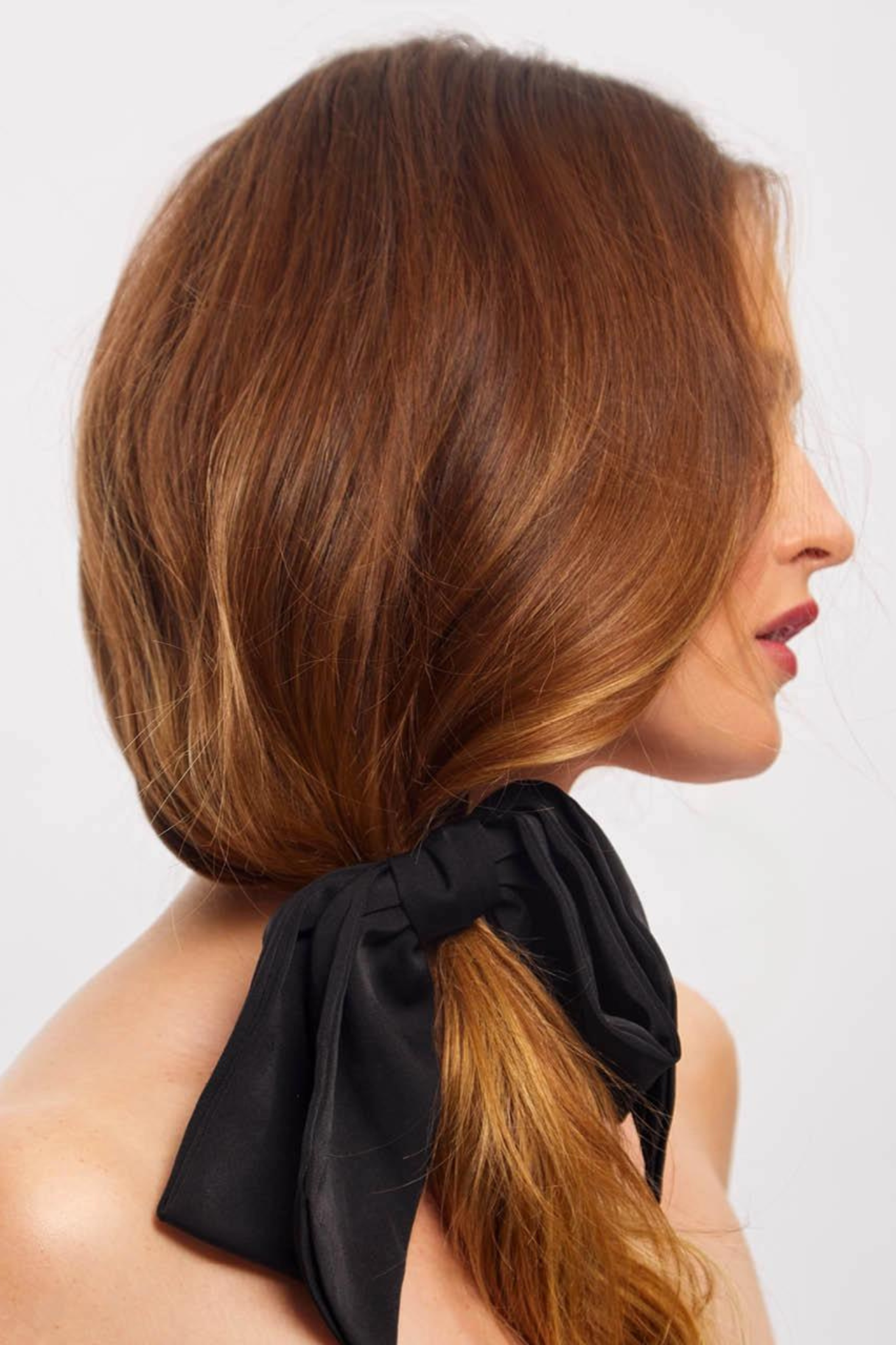 Black Fabric Bow Hair Clip