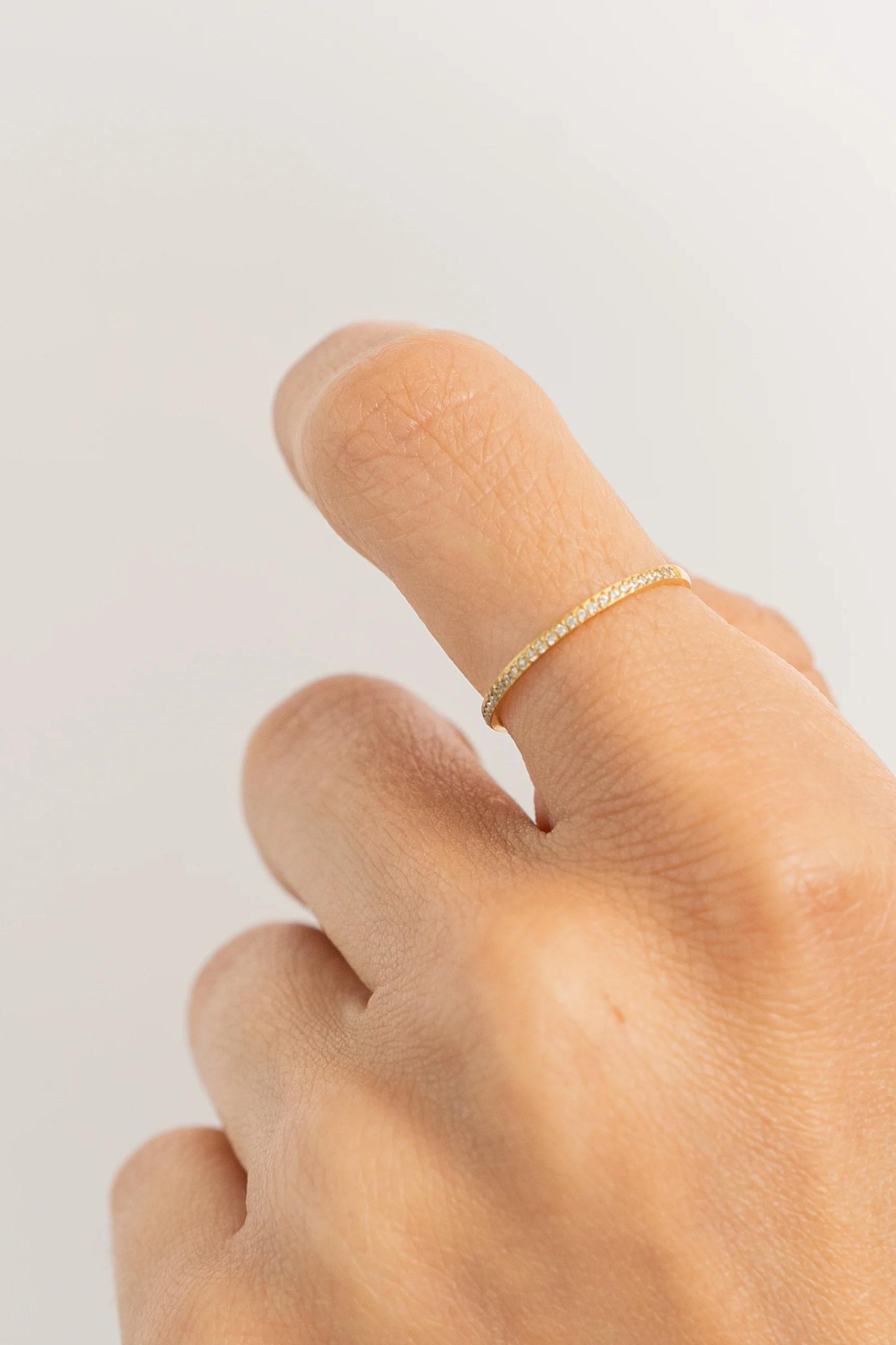 Gold Dainty Diamond Band Ring