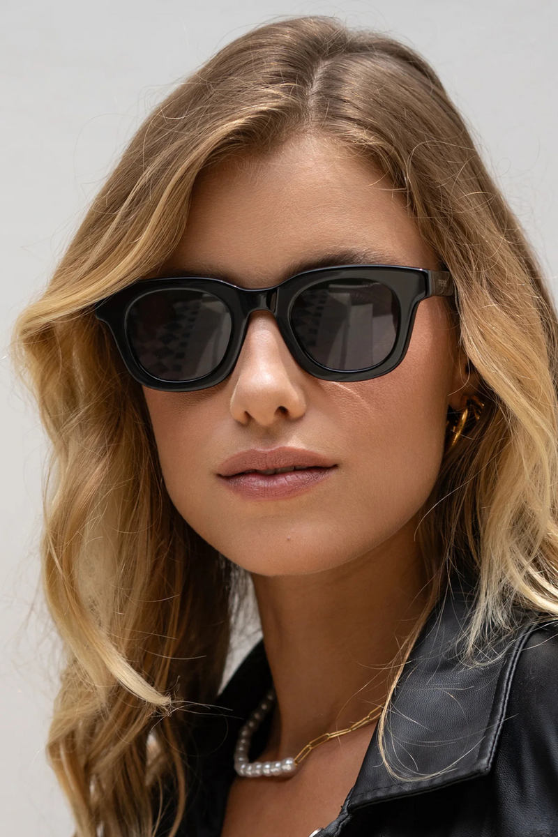 Deni Black Acetate Sunglasses