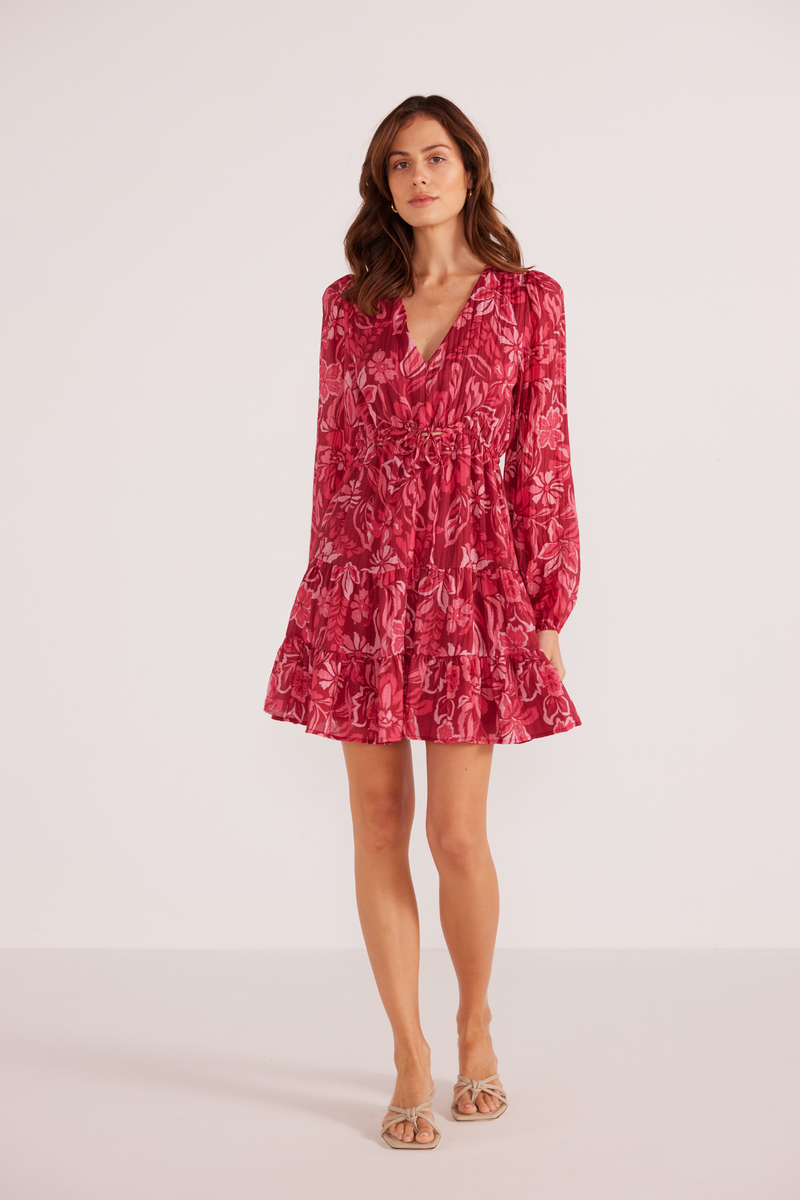 Mae Plum Floral Mini Dress