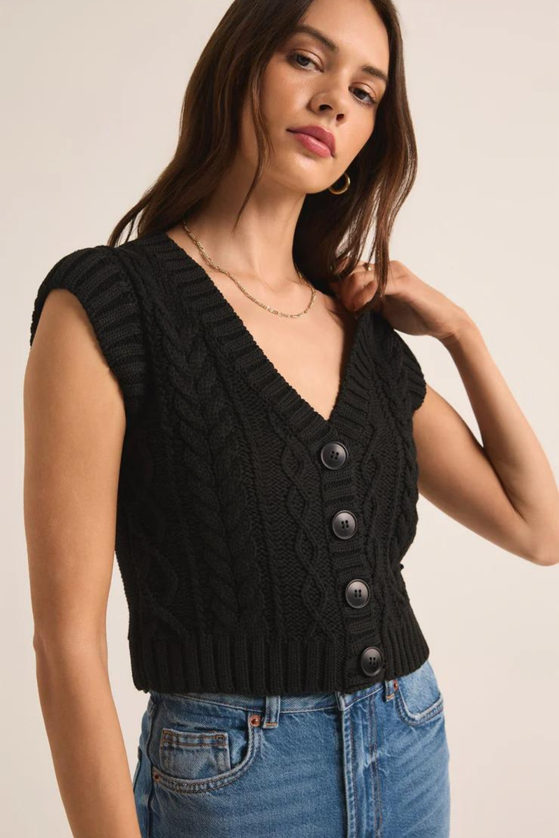 Set Adrift Black Sweater Vest