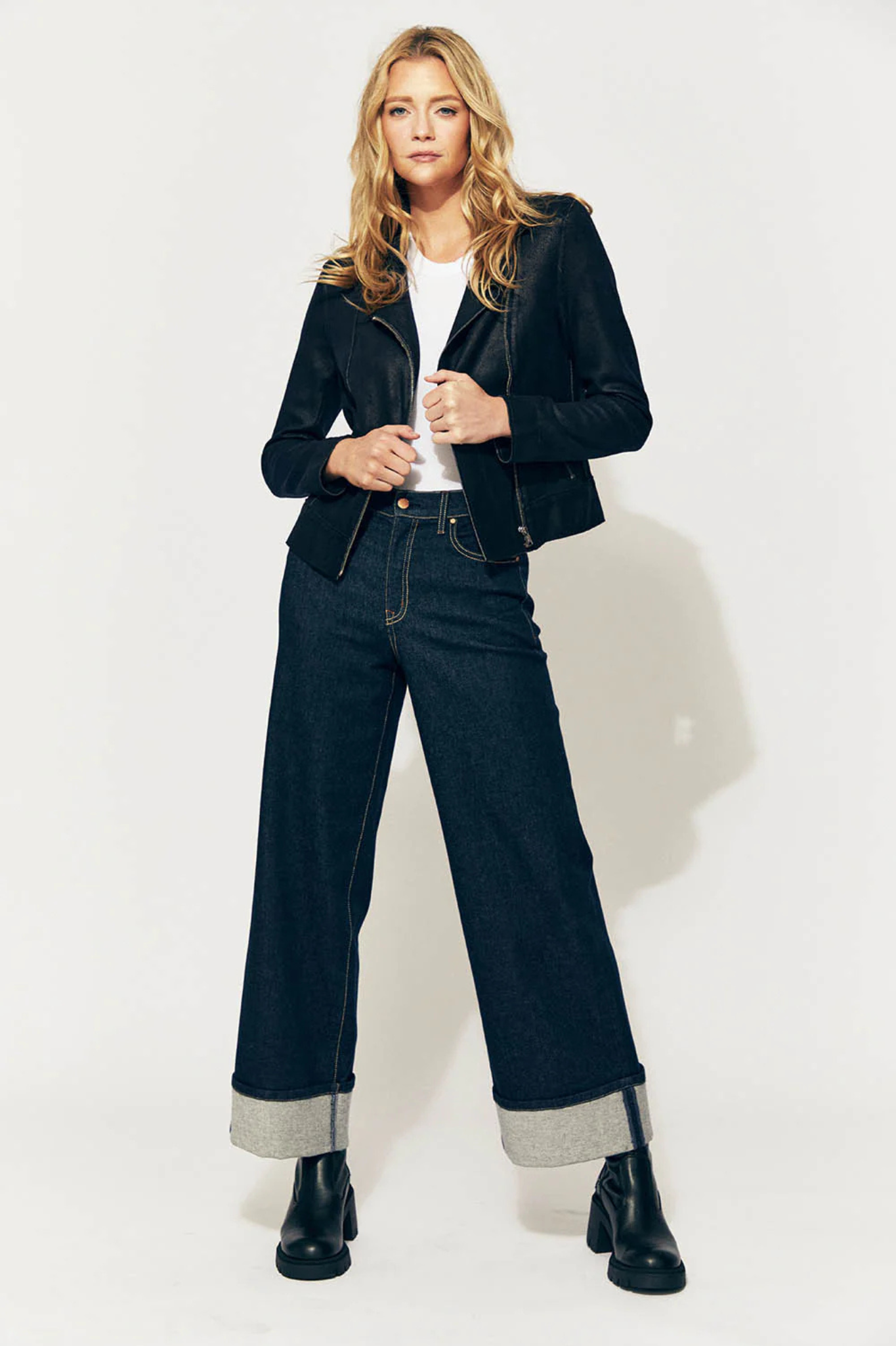 Tribeca Stay Blue Wide Cuff Denim