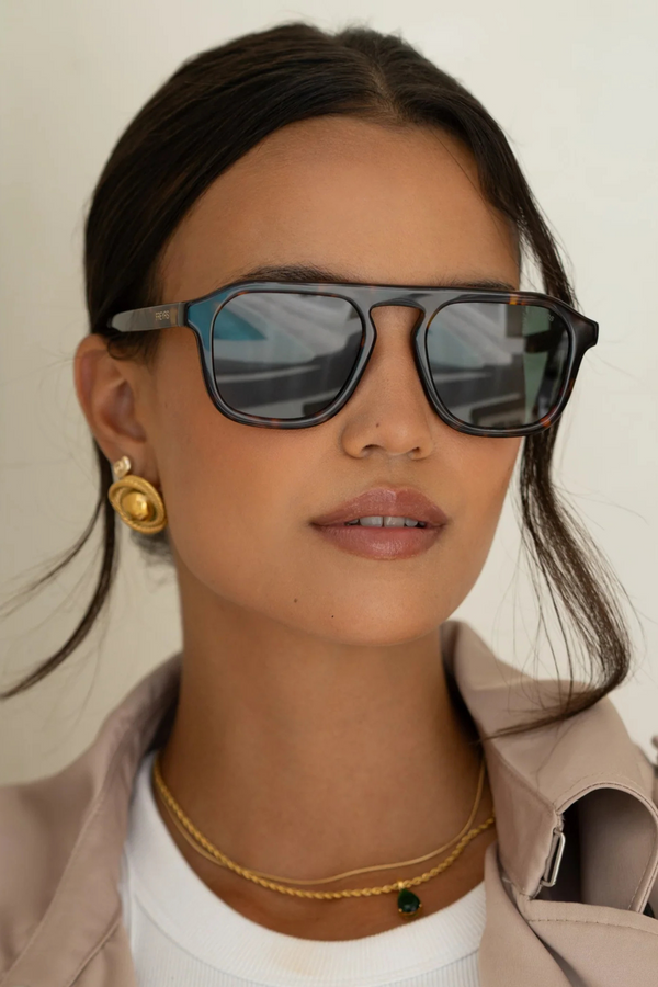 Addison Tortoise Acetate Aviator Sunglasses