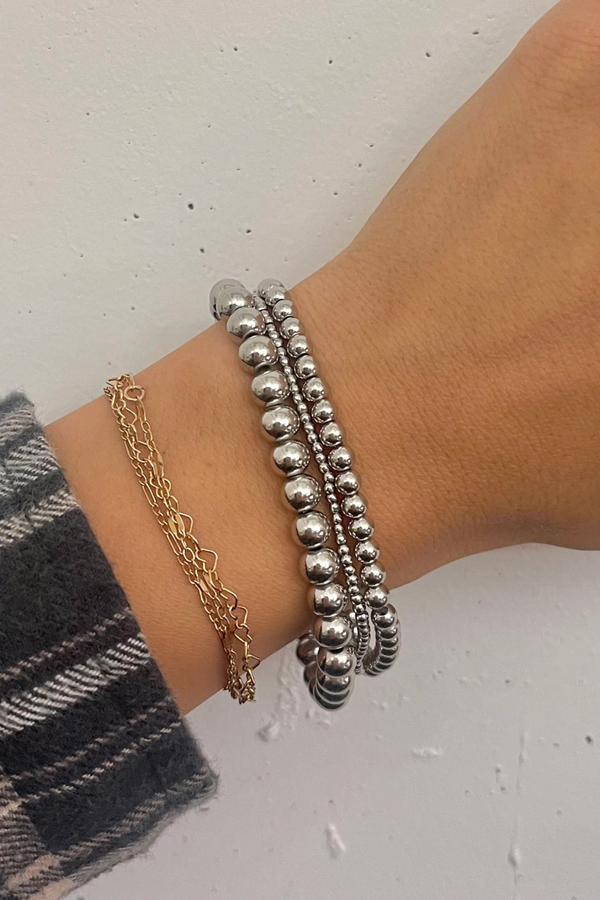 Large Silver Ball Bracelet