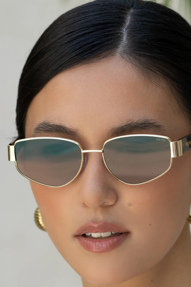 Delilah Gold/Brown Sunglasses