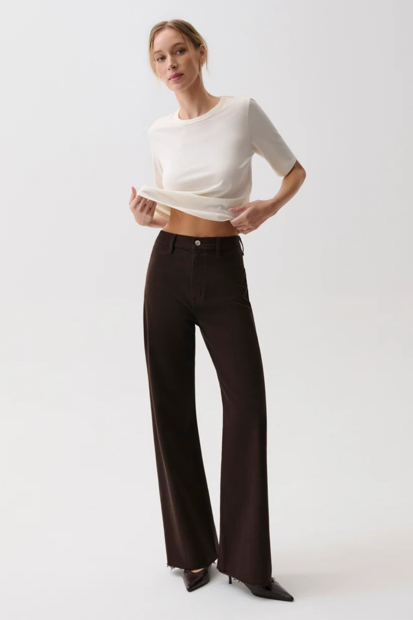Penny Mocha High Rise Wide Leg