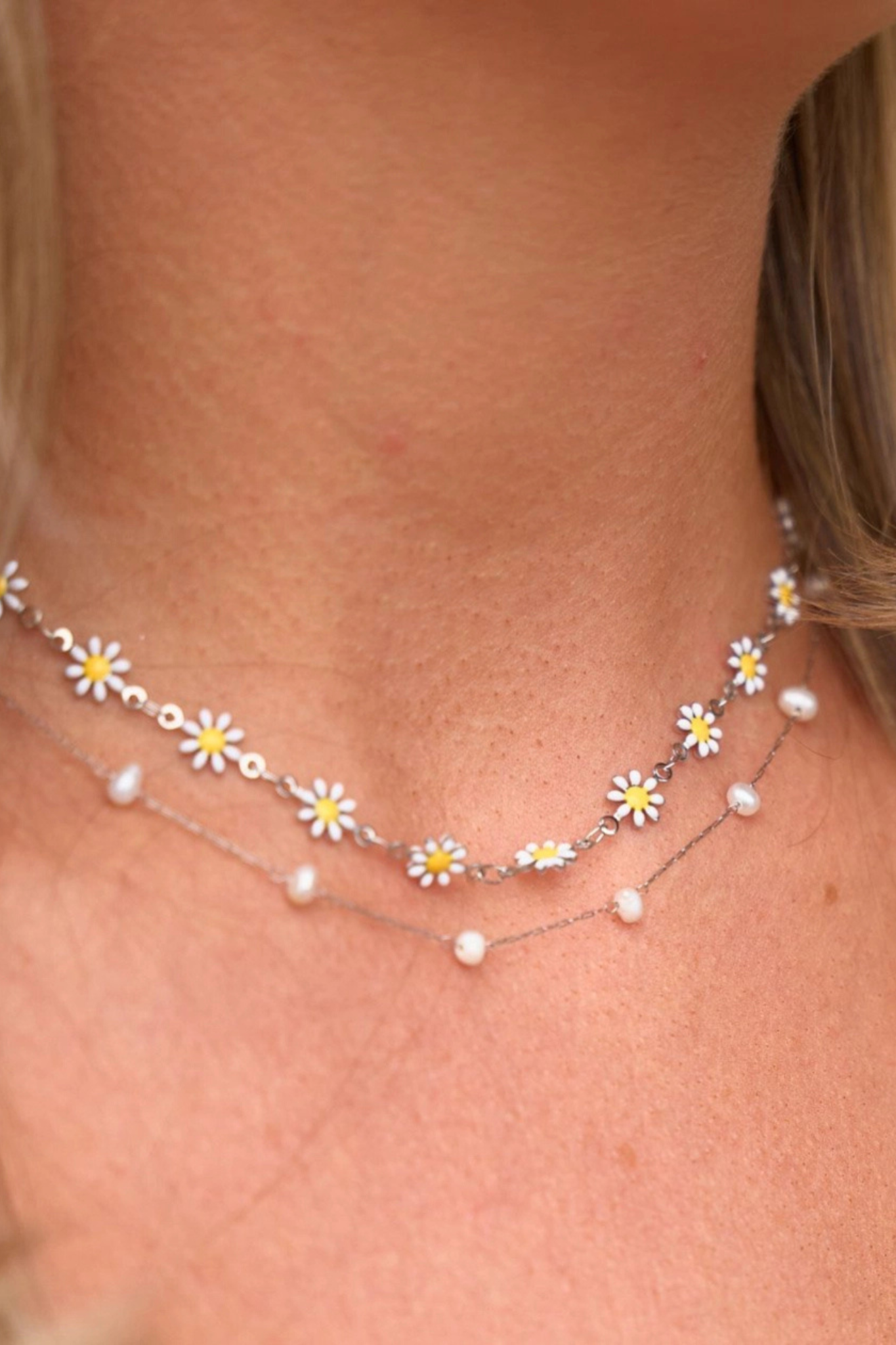 Camille Silver Pearl Necklace