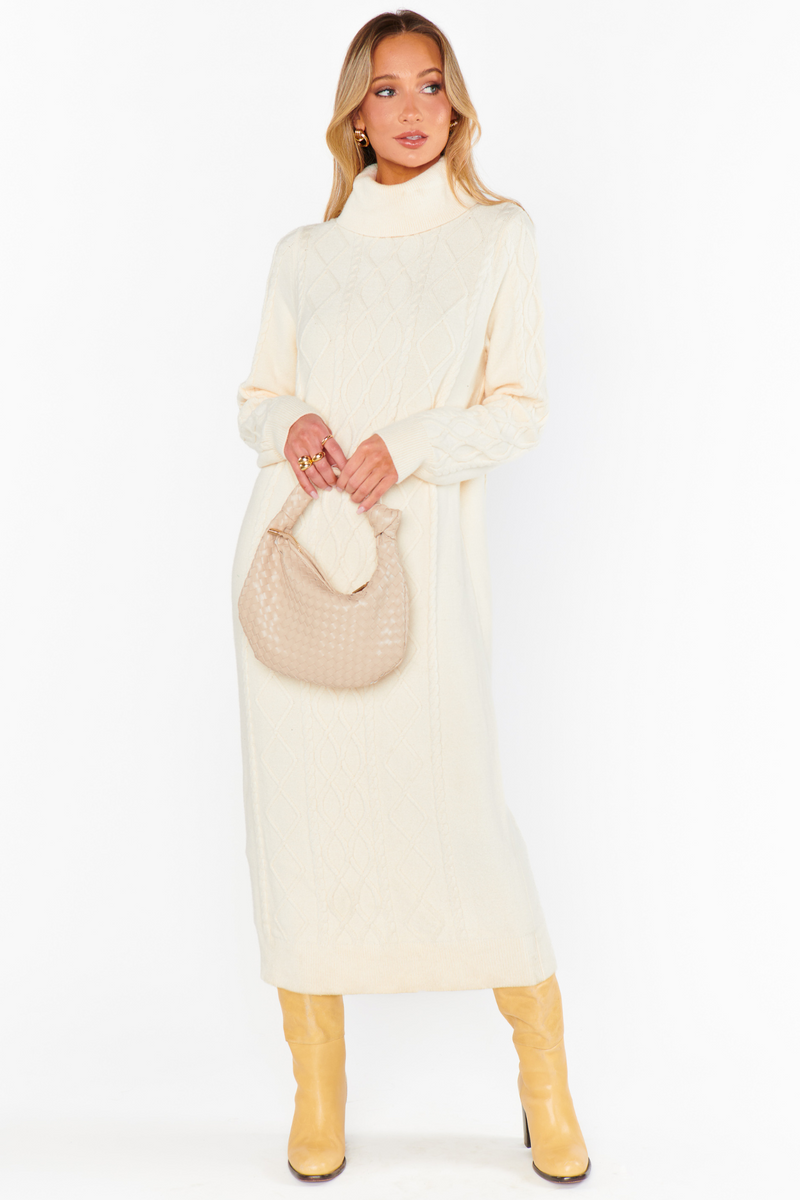 Montreal Cream Midi Dress