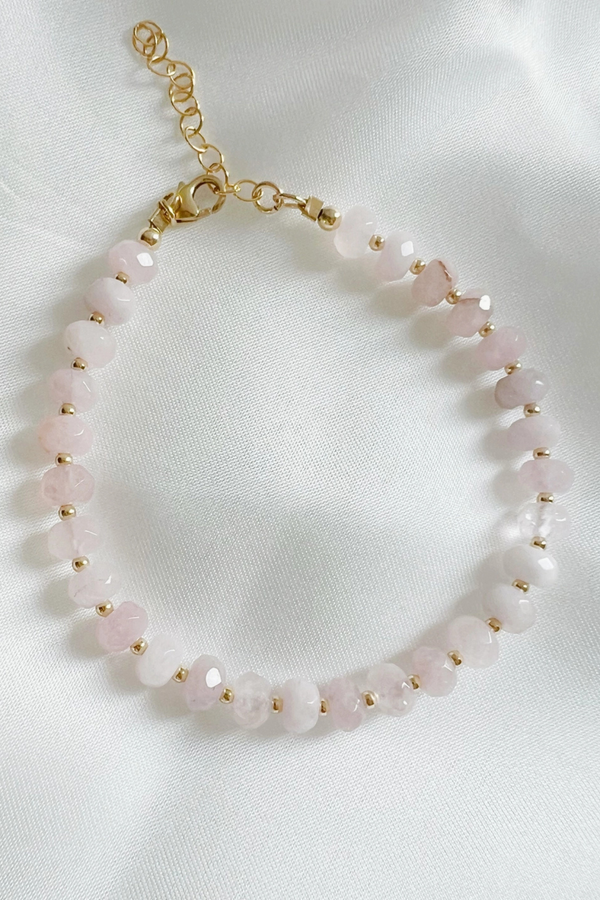 Rosalie Rose Quartz Pink Beaded Bracelet