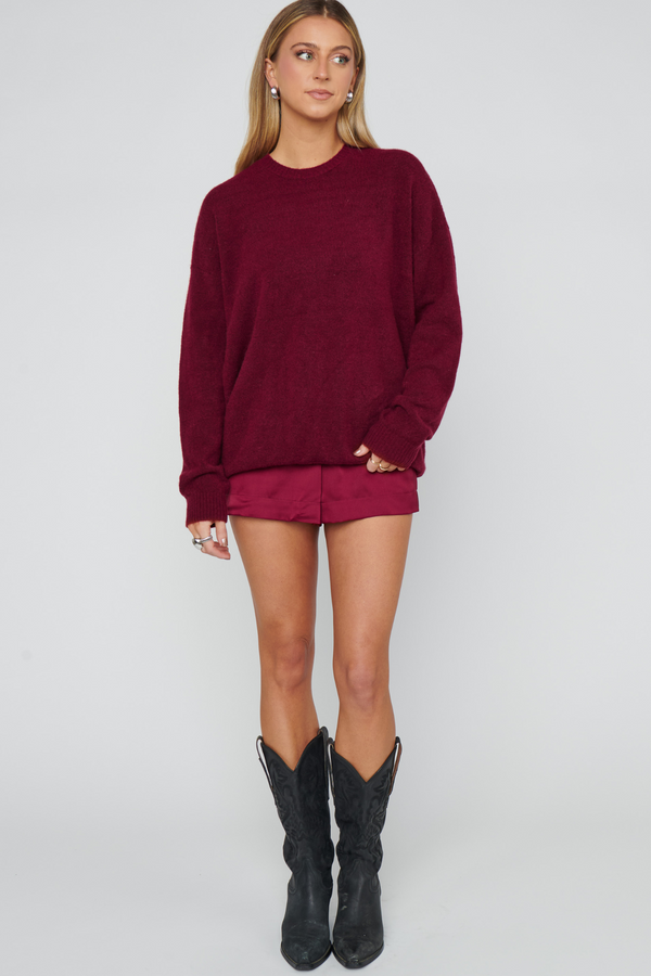 Feel Good Maroon Knit Sweater