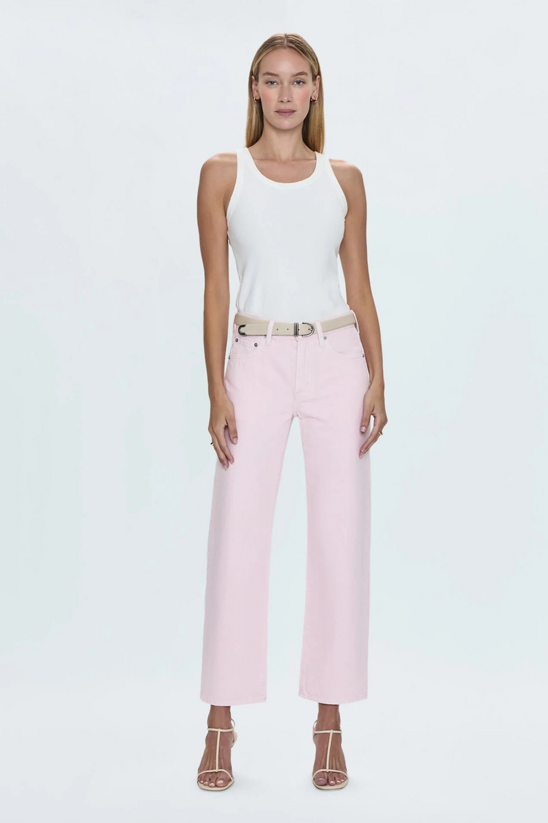 Lexi Blush Mid Rise Bowed Straight