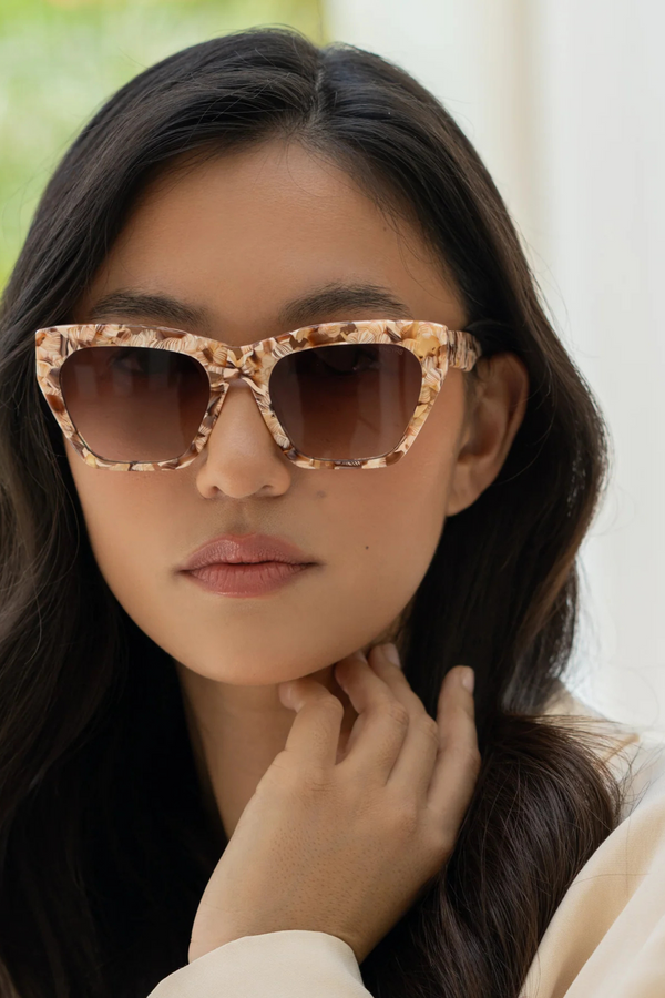 Gia Pink Pearl Acetate Cat Eye Sunglasses