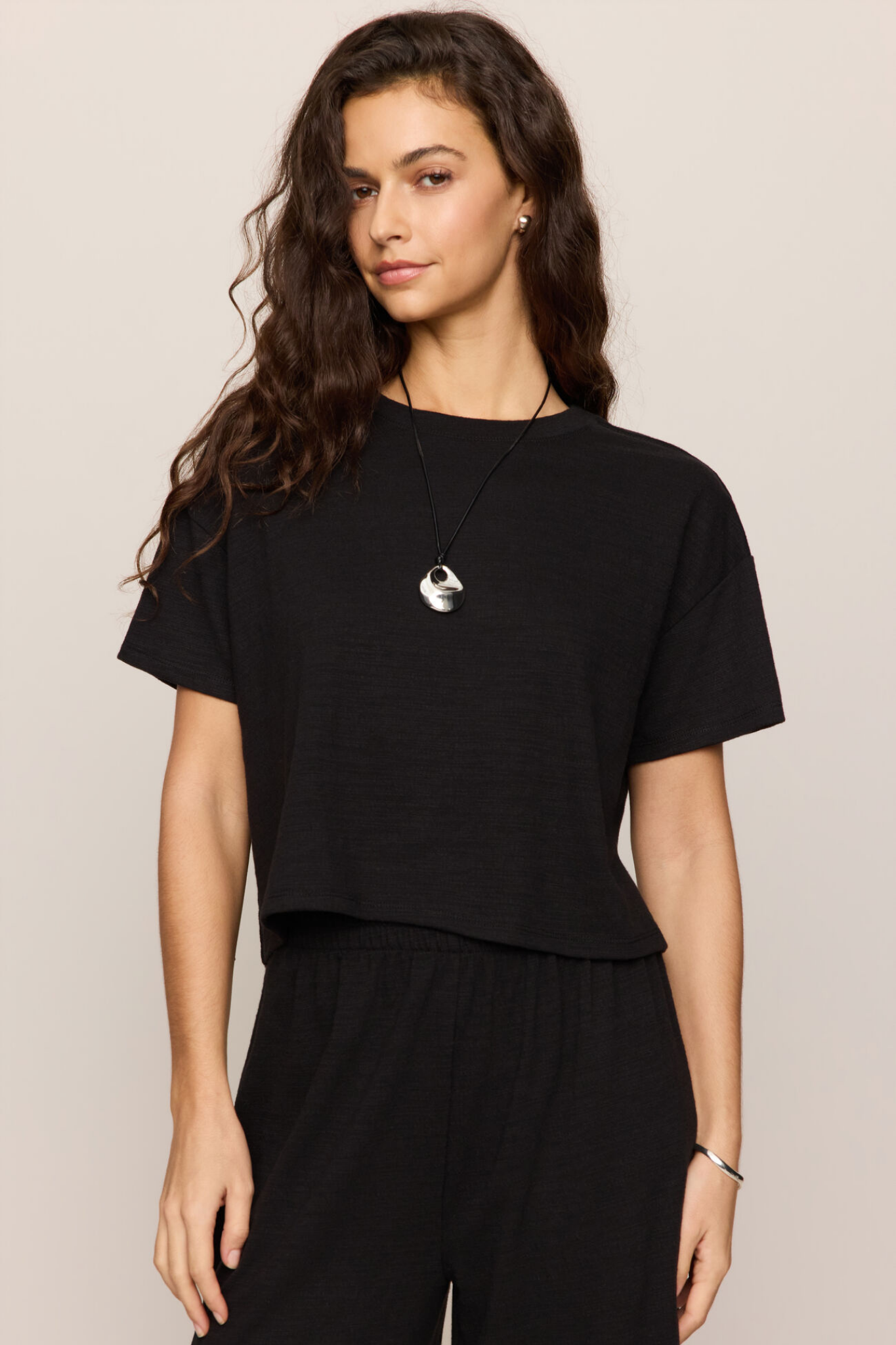 Sway Textured Black Tee