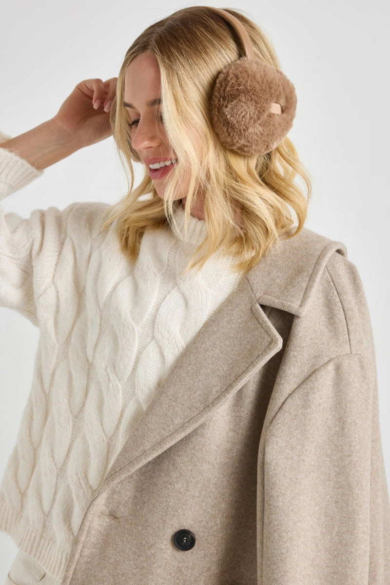 Taupe Faux Fur Earmuffs