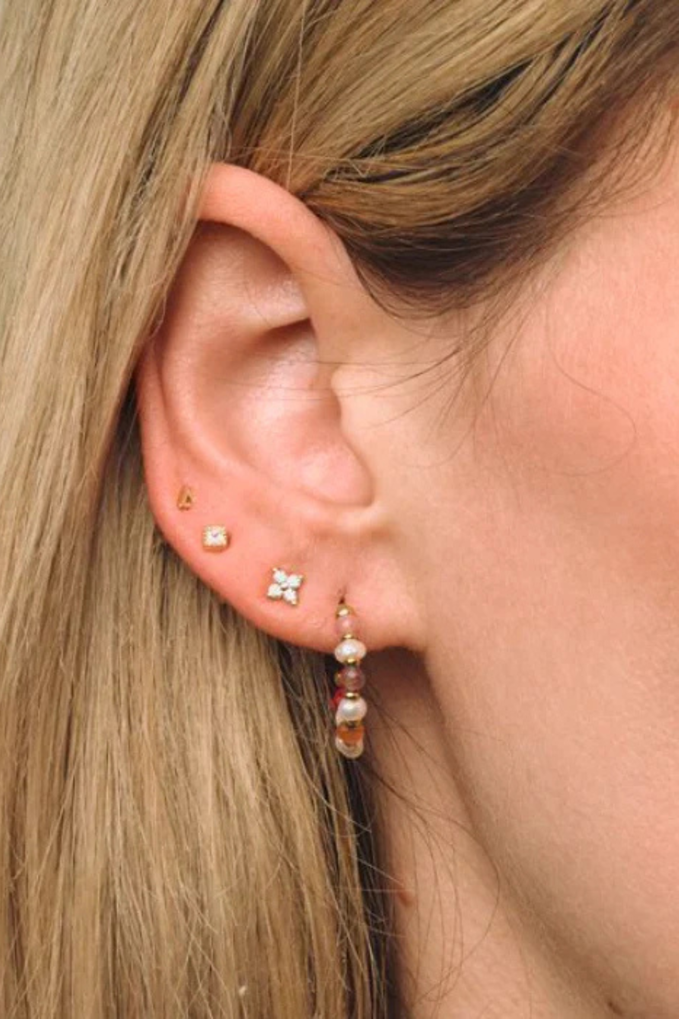 Mini Multi Beaded Hoops