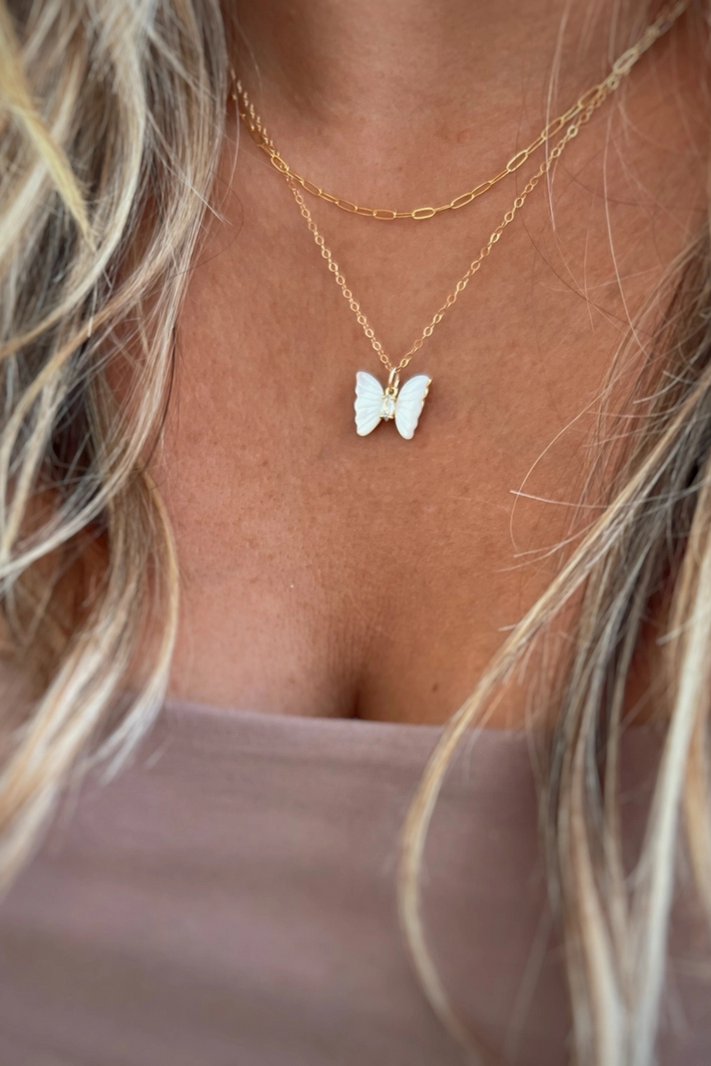 Brynn Butterfly Mother of Pearl Necklace