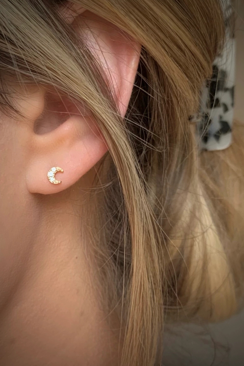 Star + Moon Studs