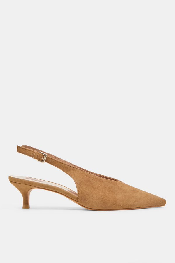 Alenna Lt Brown Suede Heels
