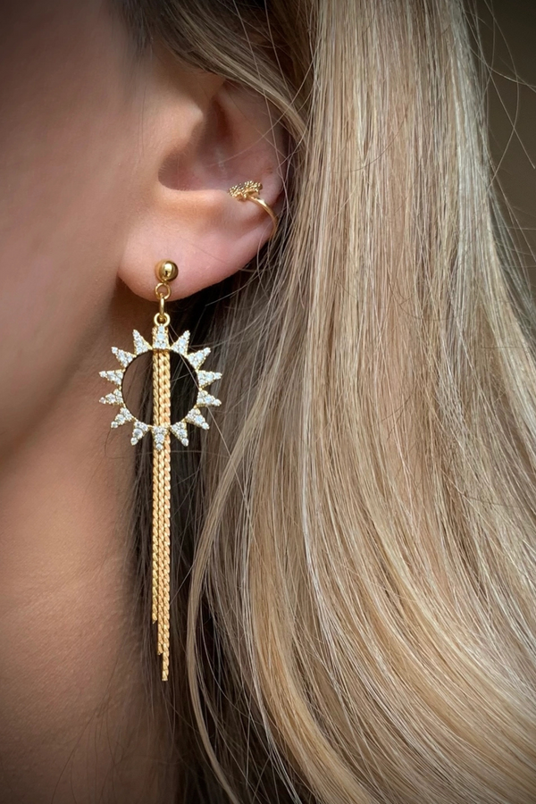 Sunburst Tassel Earrings