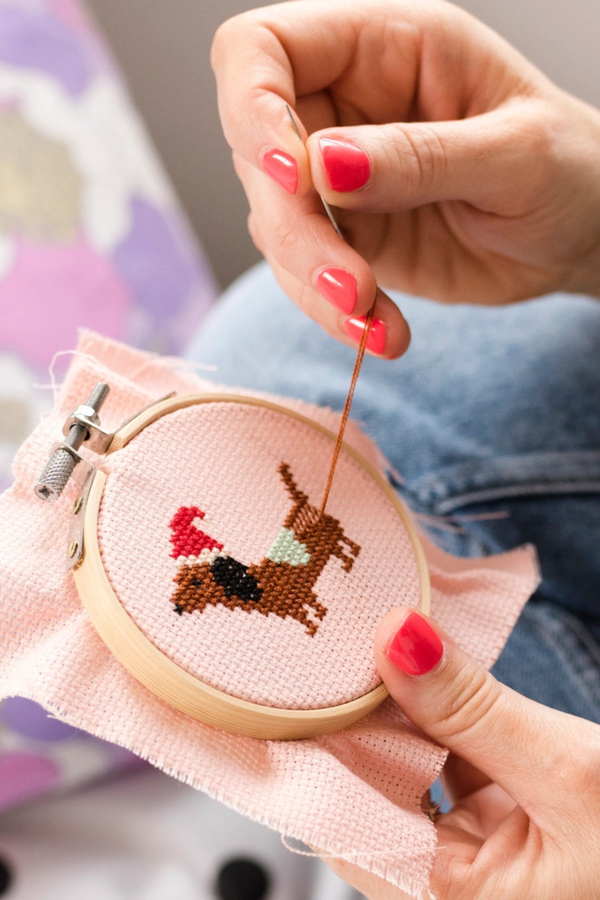 Christmas Dachshund Cross Stitch Kit