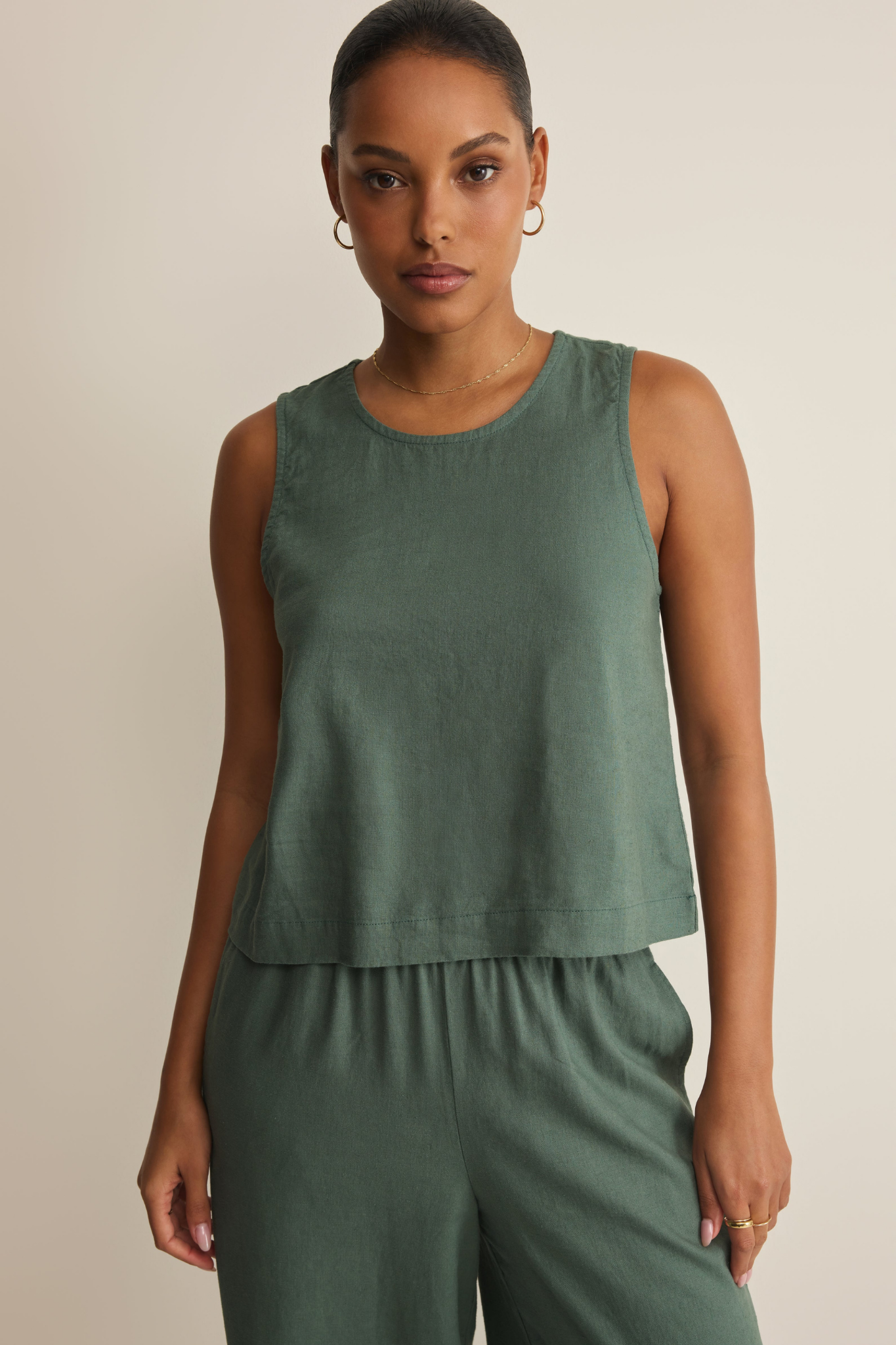 Sloane Everglade Linen Tank