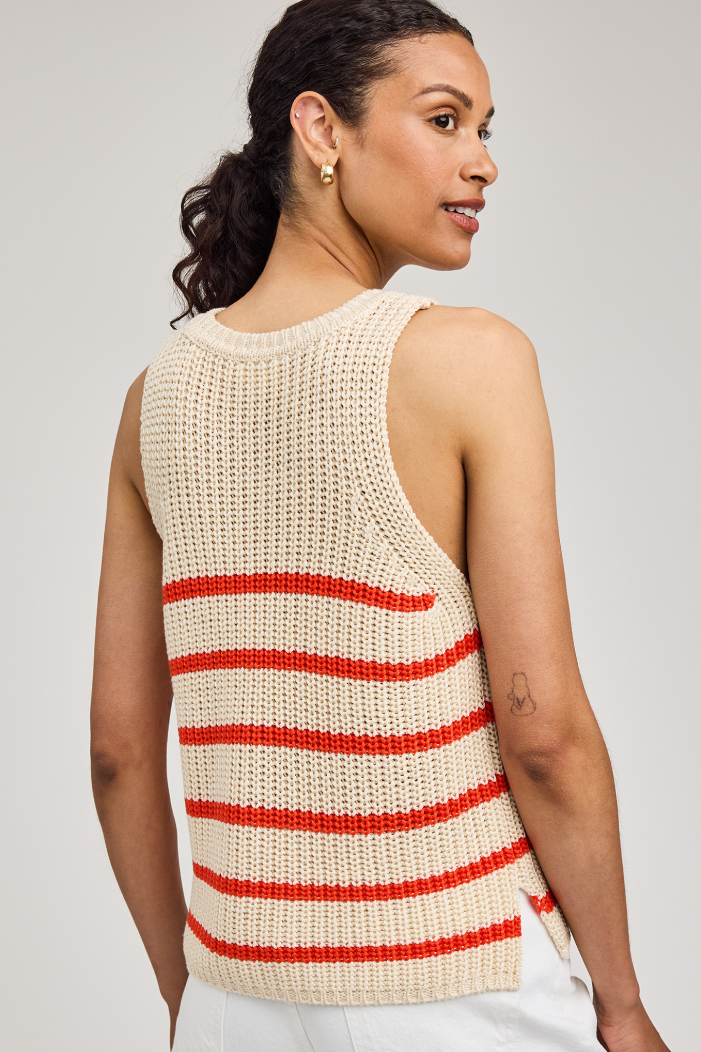 Andrea Grenadine Stripe Knit Tank