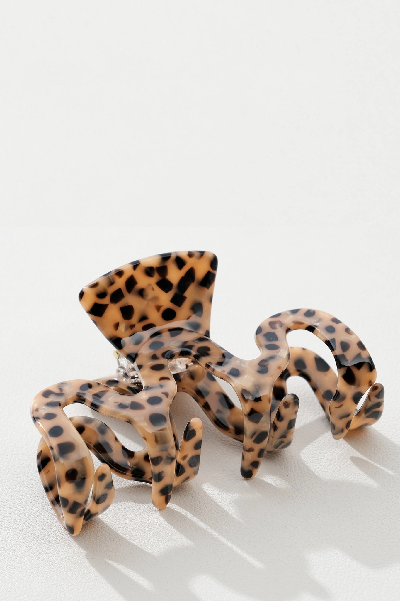 Wild Leopard Large Wavy Claw Clip