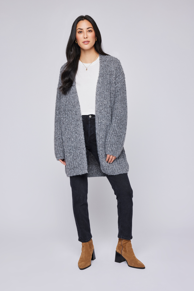 Enid Heather Charcoal Cardigan