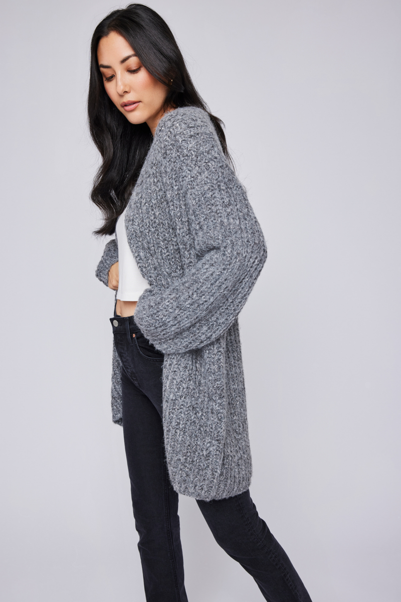 Enid Heather Charcoal Cardigan