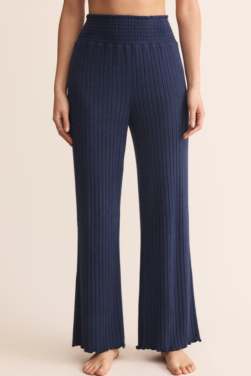 Dawn Blue Sapphire Smocked Rib Pants