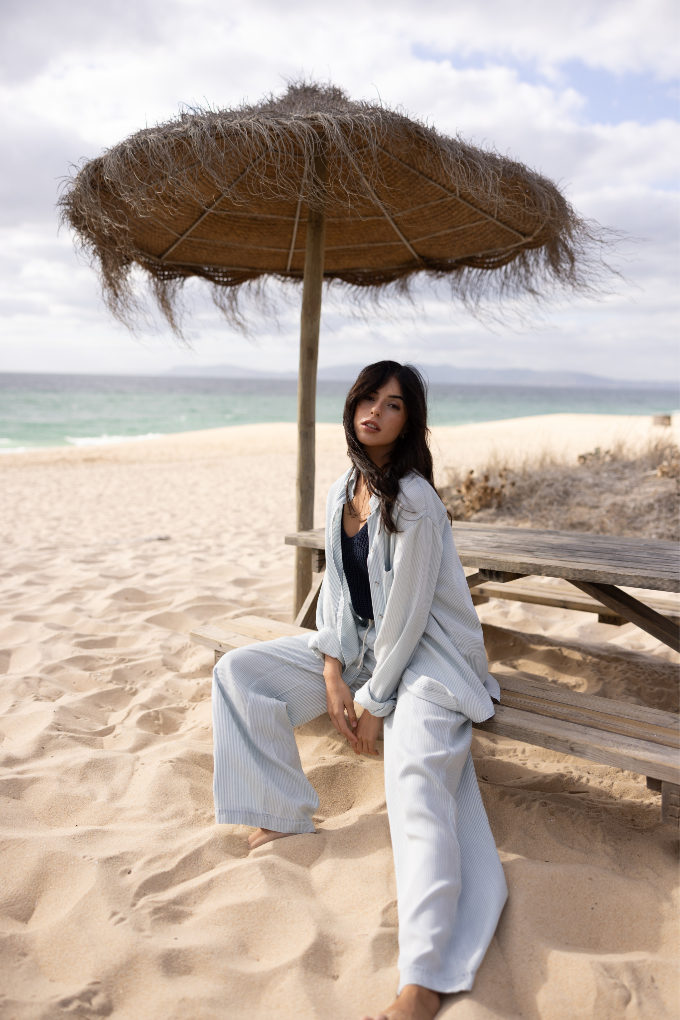 Camille Blue Stripe Pants