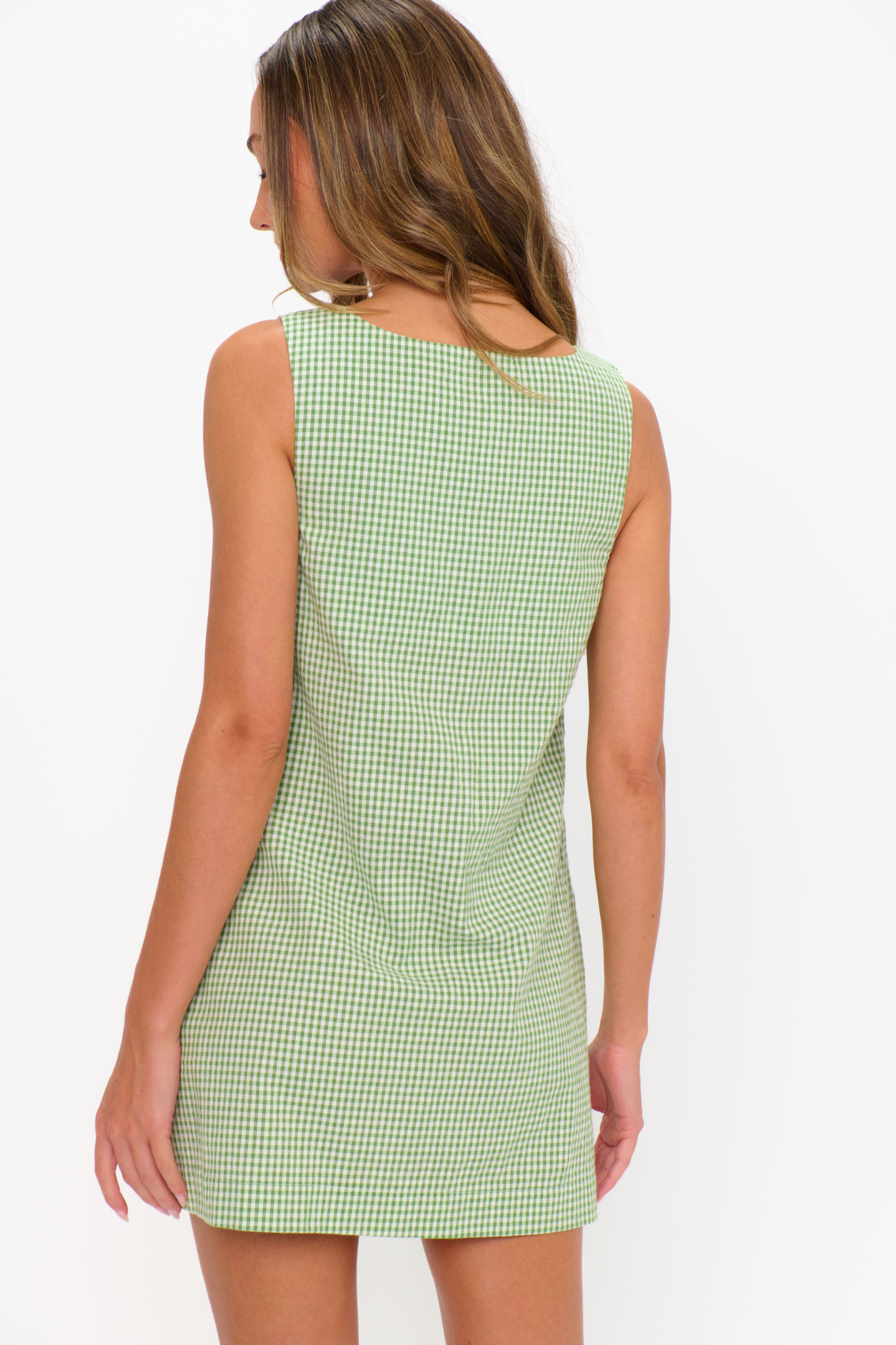 Everly Field Green Gingham Mini Dress
