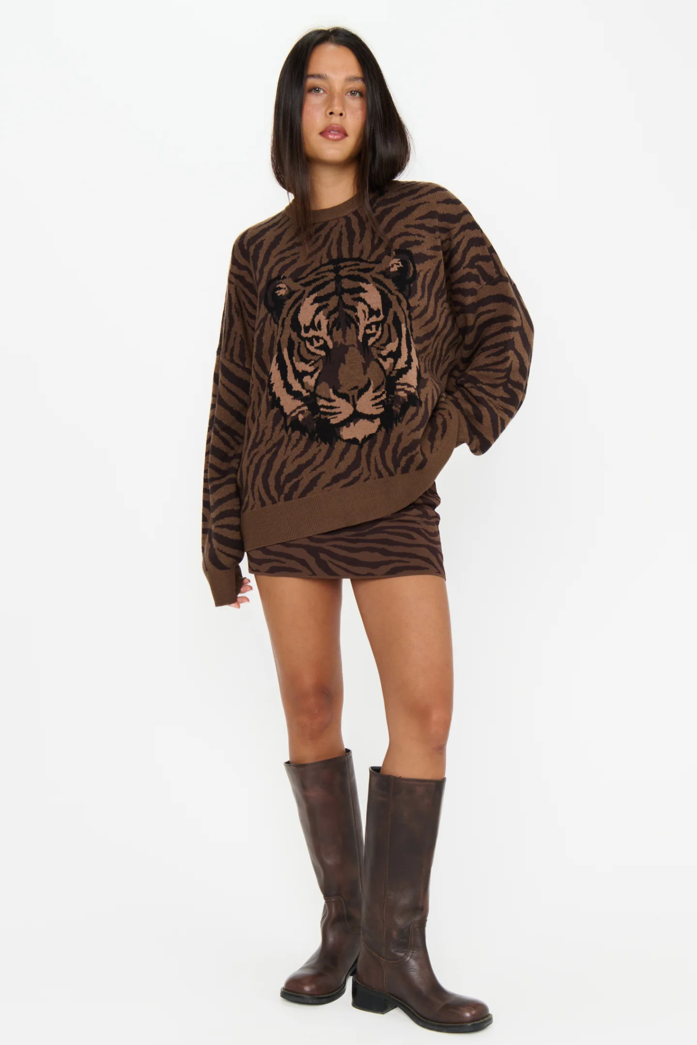Josie Wild Tiger Knit Skort