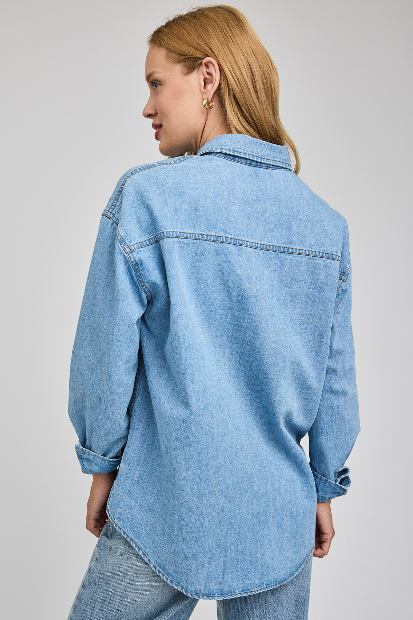 Whitney Light Wash Denim Button Down