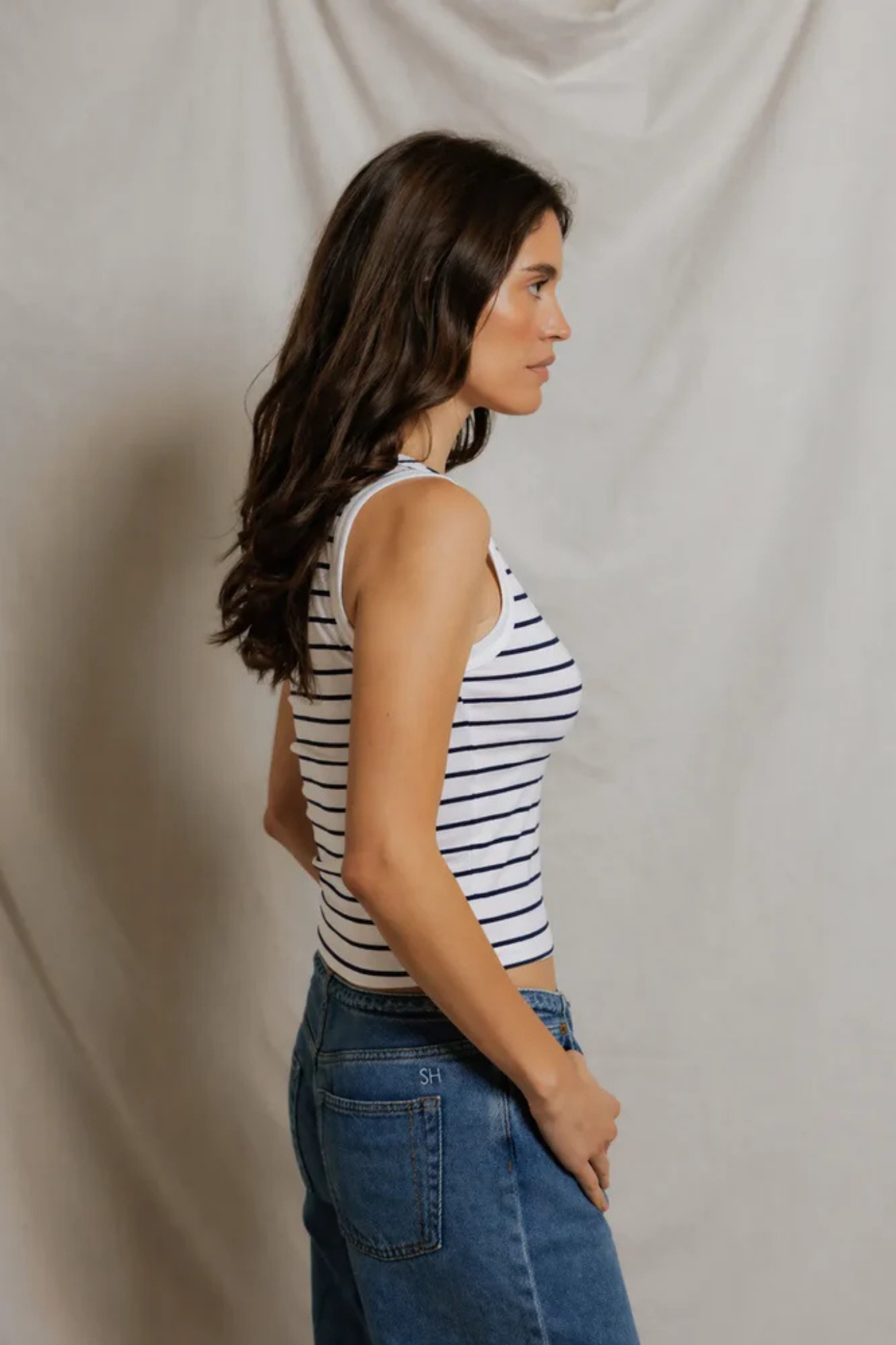 Khara Ultraviolet Stripe Scoop Tank