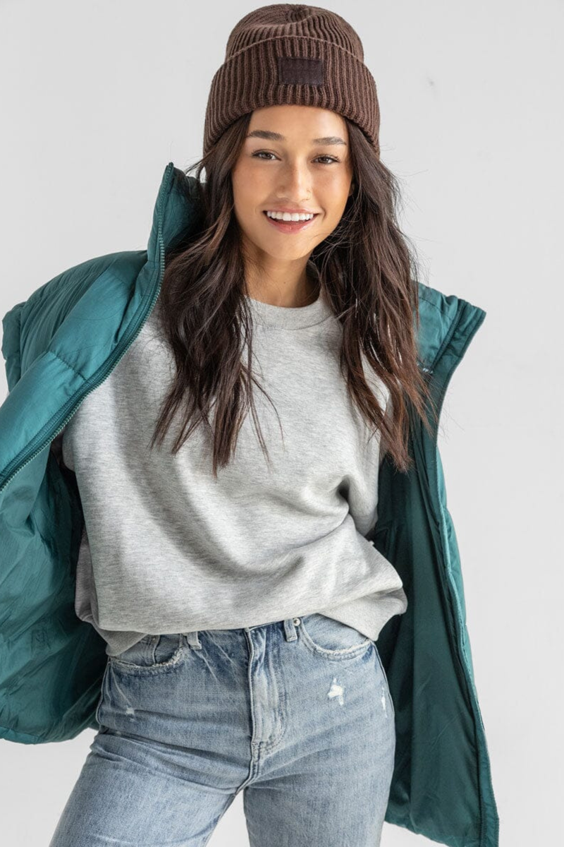 Espresso Ribbed Knit Beanie