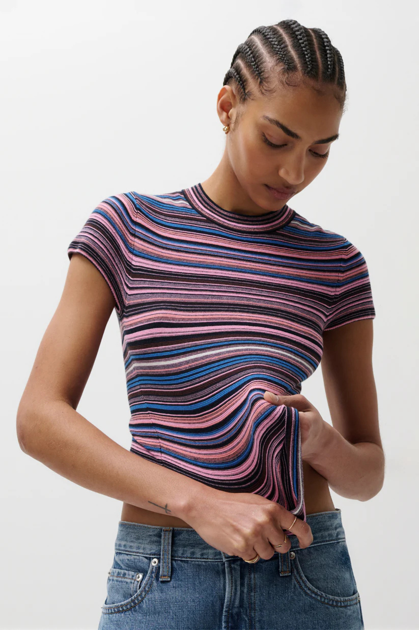 Selene Egyptian Blue Stripe Top