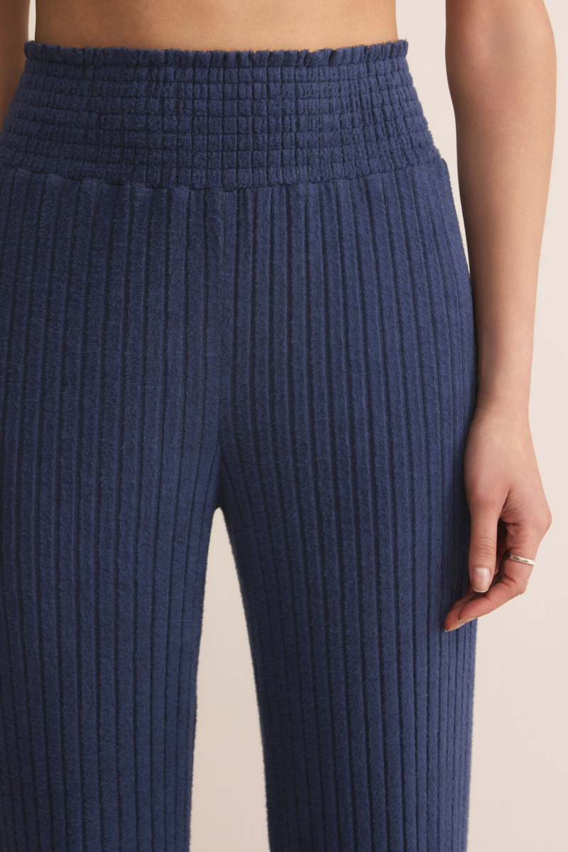 Dawn Blue Sapphire Smocked Rib Pants