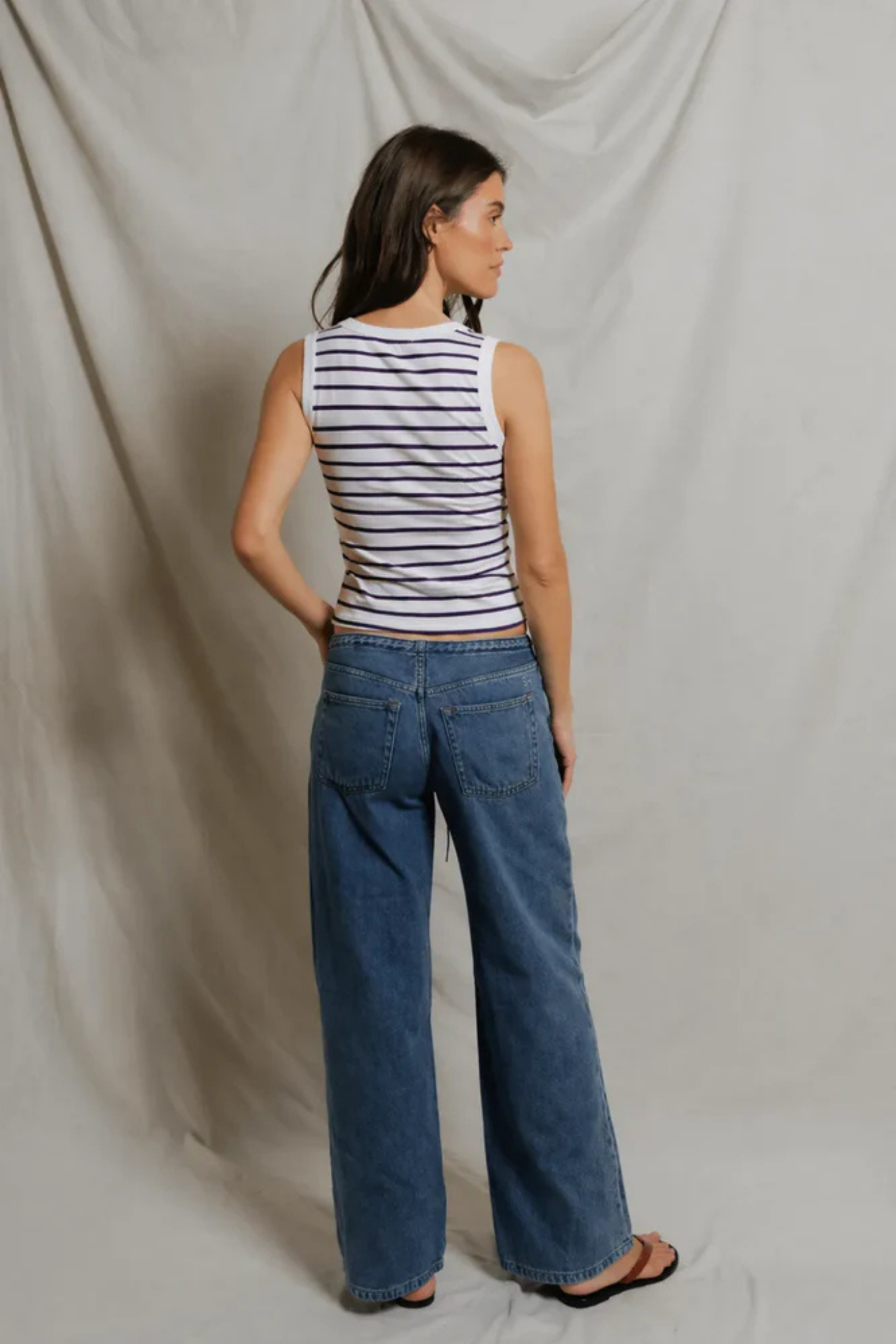 Khara Ultraviolet Stripe Scoop Tank