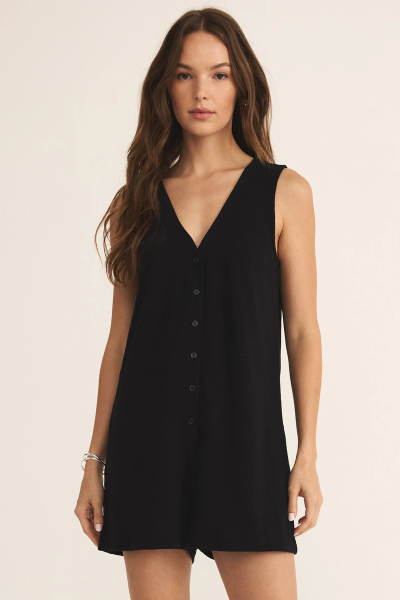 Solace Black Textured Romper