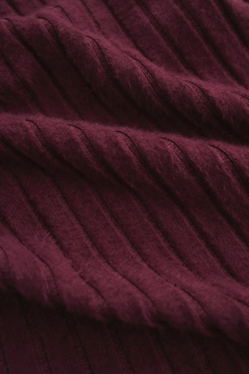 Dawn Merlot Smocked Rib Short