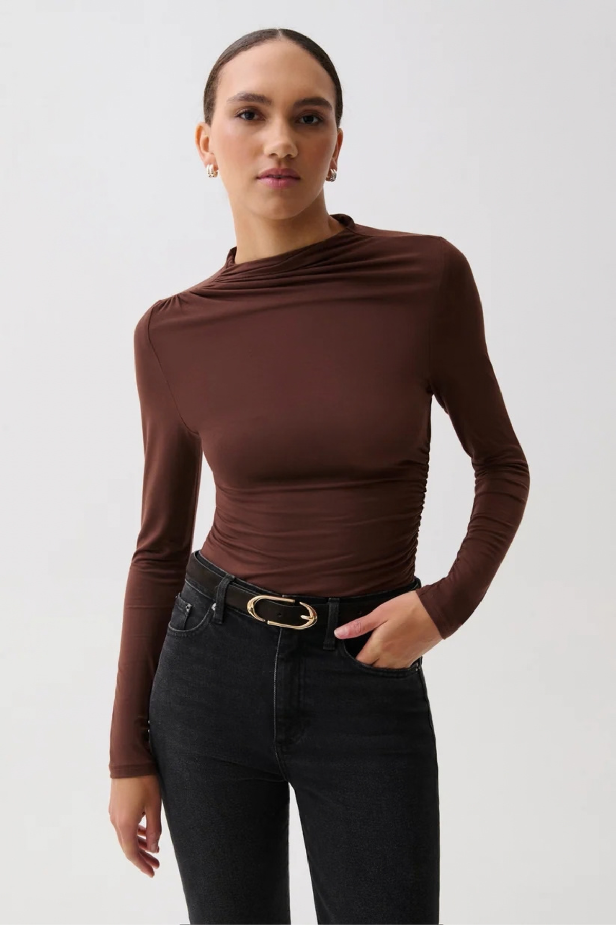 Nathalia Woodland Mock Neck