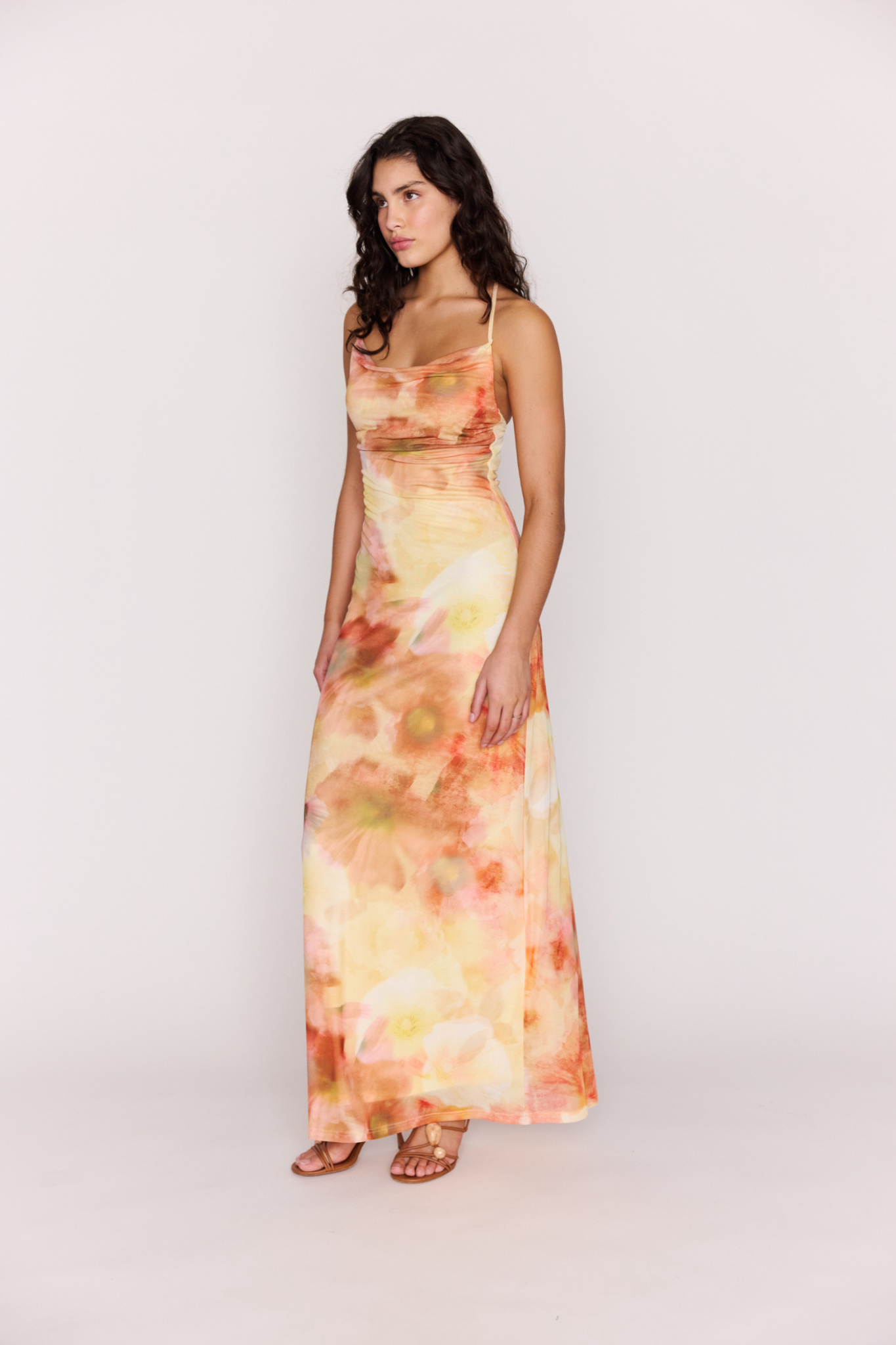 Aria Watercolor Mesh Maxi Dress