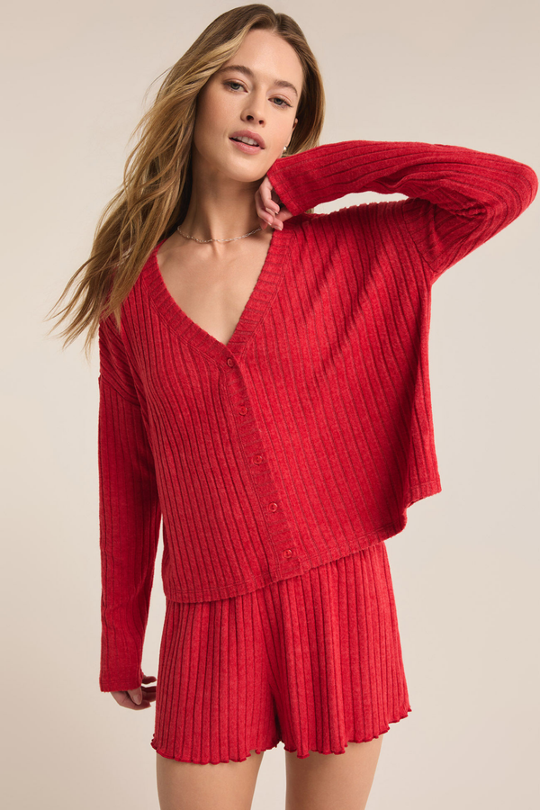 Mara Red Cardigan Top